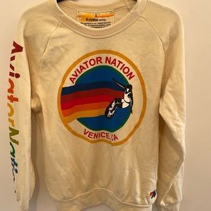 Aviator Nation cream crewneck